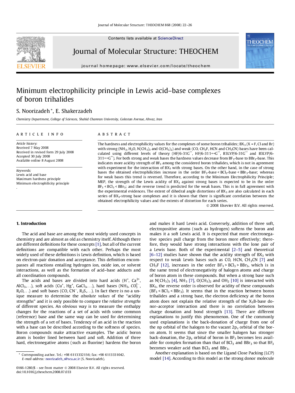 Minimum electrophilicity principle in Lewis acid-base complexes of boron trihalides