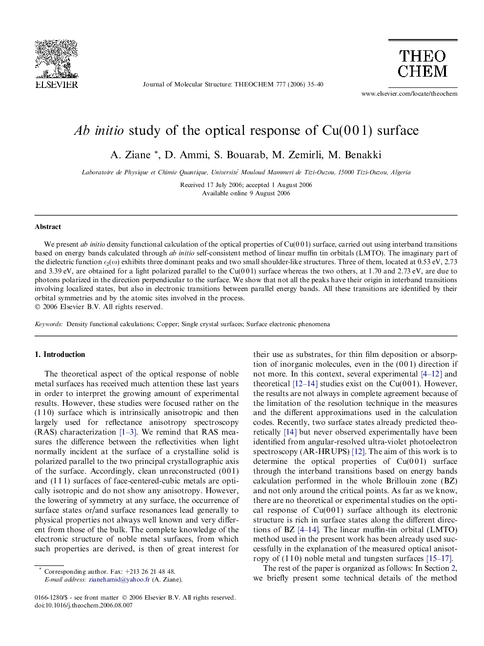 Ab initio study of the optical response of Cu(0Â 0Â 1) surface