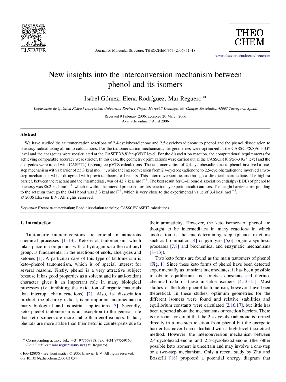 New insights into the interconversion mechanism between phenol and its isomers