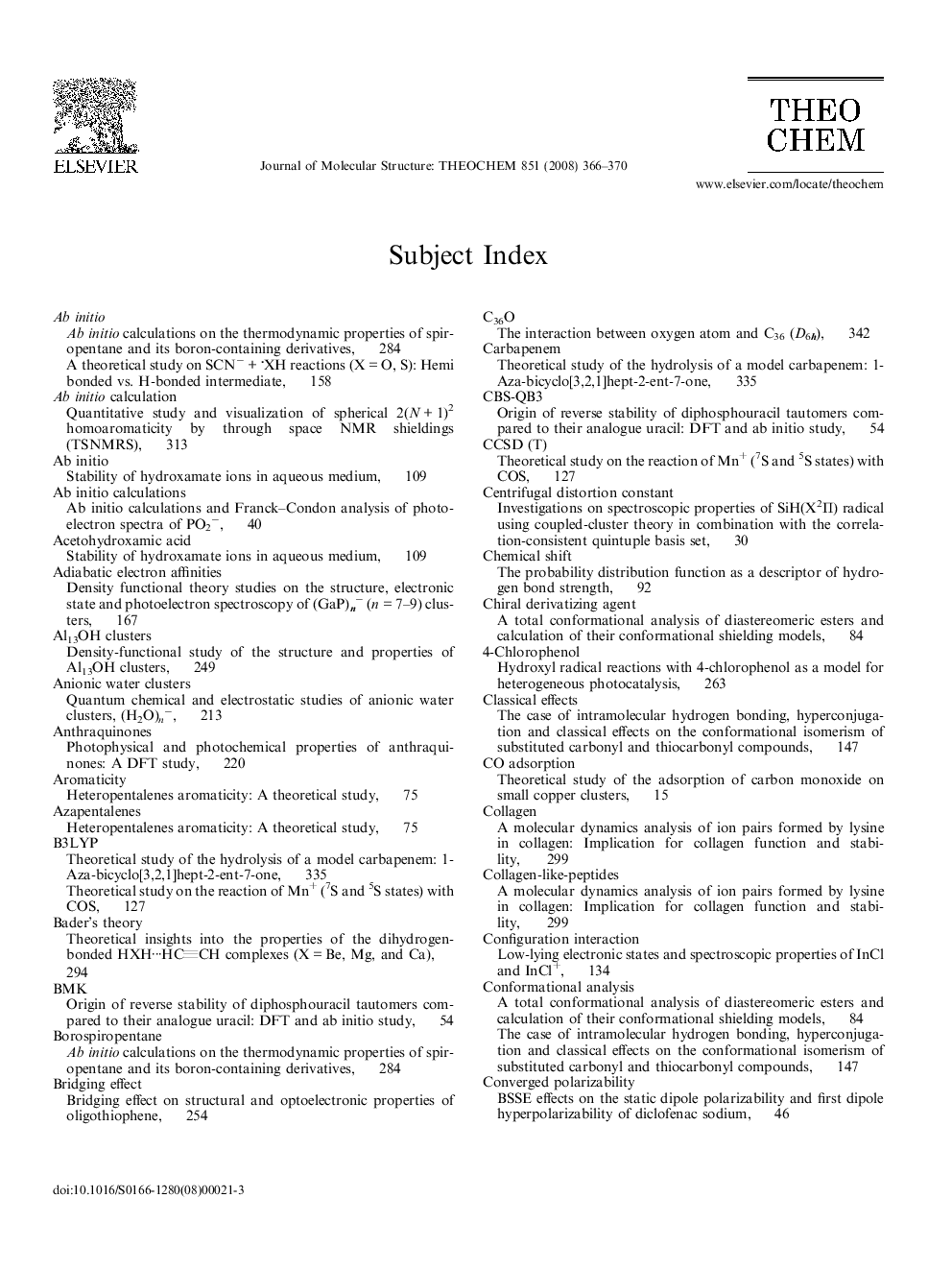 subject index