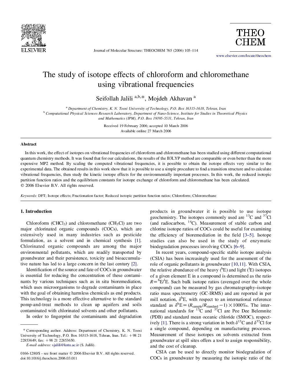 The study of isotope effects of chloroform and chloromethane using vibrational frequencies