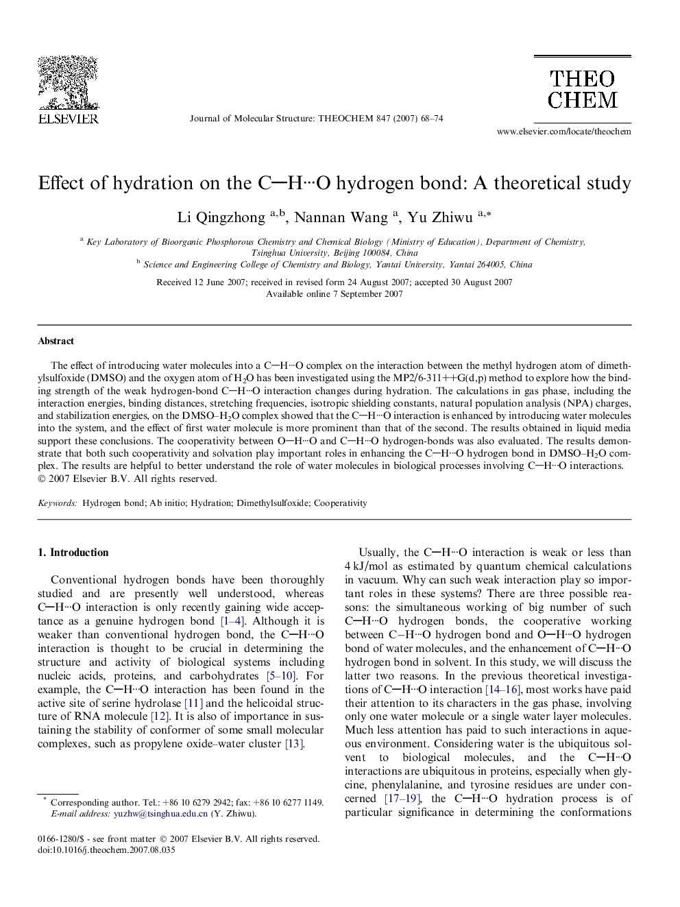 Effect of hydration on the CHÂ·Â·Â·O hydrogen bond: A theoretical study
