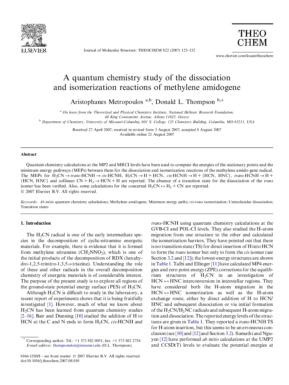 A quantum chemistry study of the dissociation and isomerization reactions of methylene amidogene