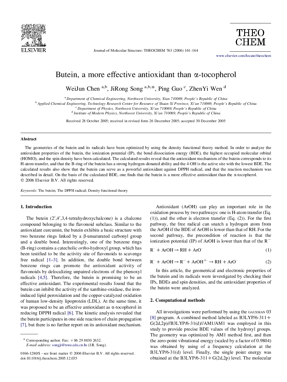 Butein, a more effective antioxidant than Î±-tocopherol