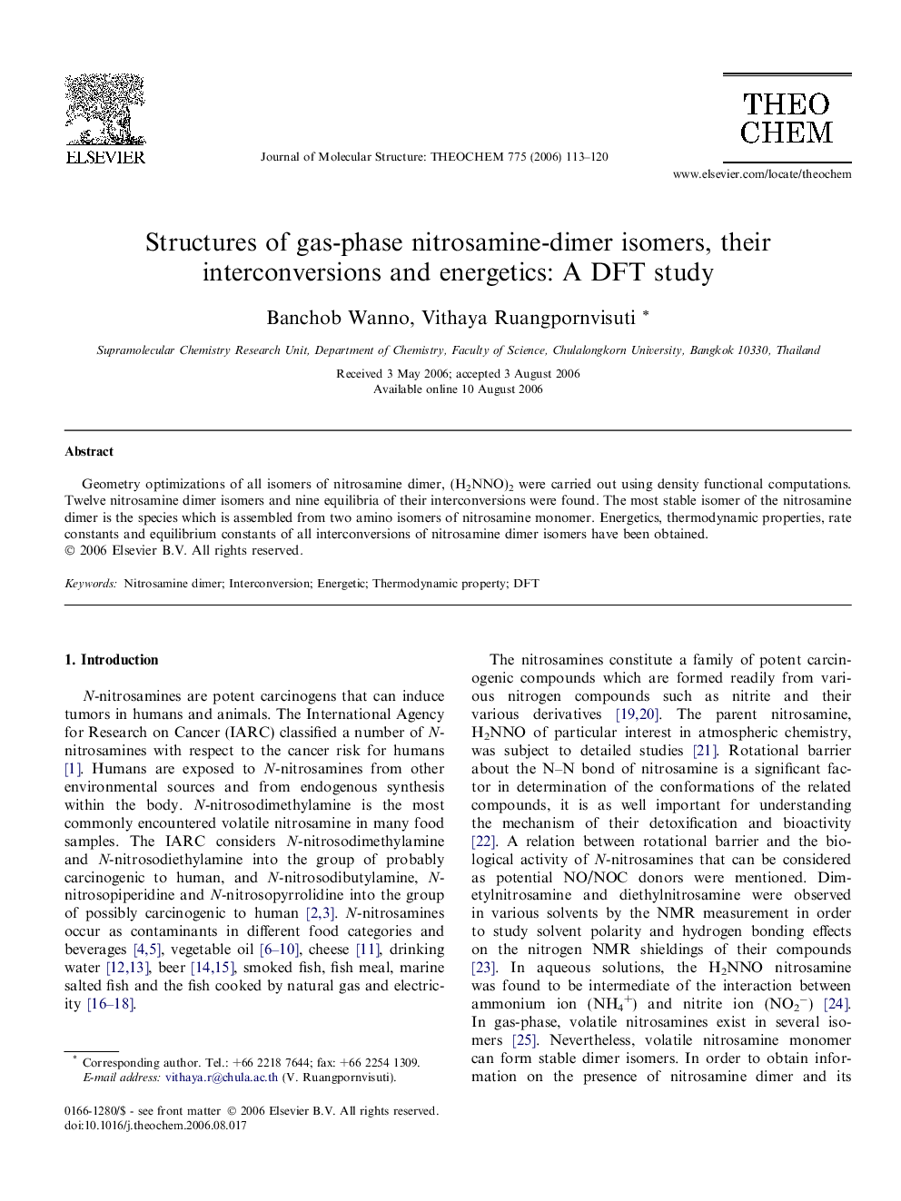 Structures of gas-phase nitrosamine-dimer isomers, their interconversions and energetics: A DFT study