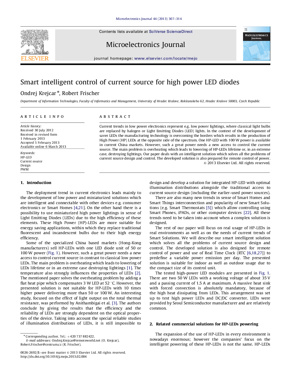 Smart intelligent control of current source for high power LED diodes