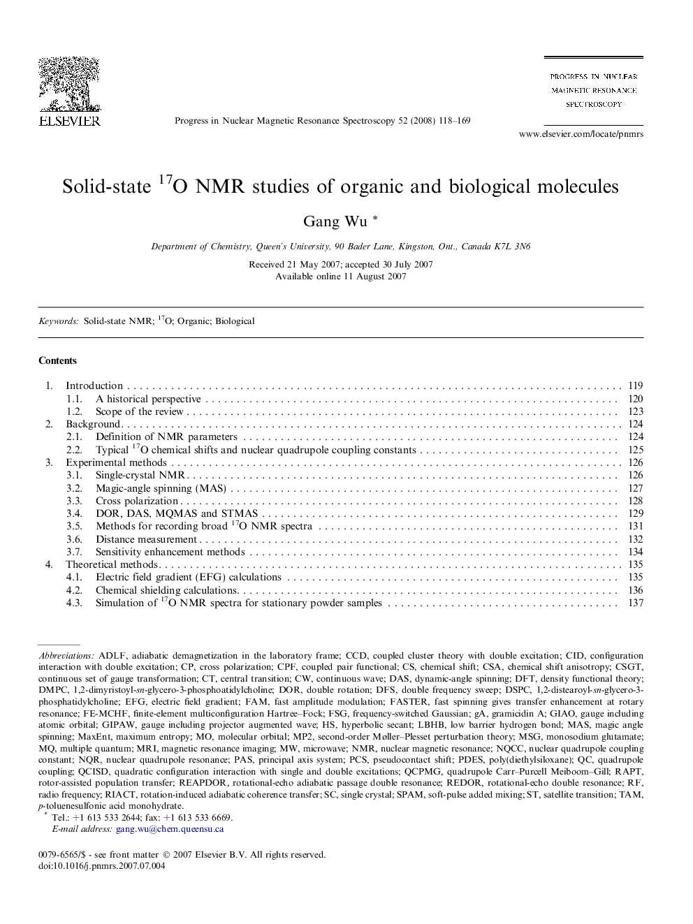 Solid-state 17O NMR studies of organic and biological molecules