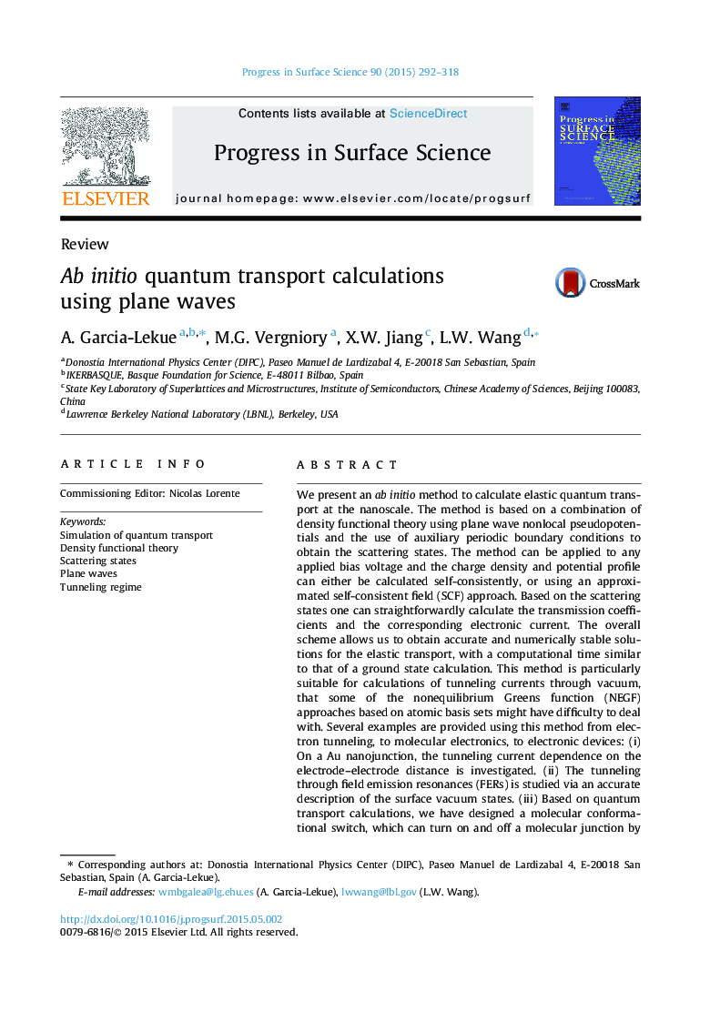 Ab initio quantum transport calculations using plane waves