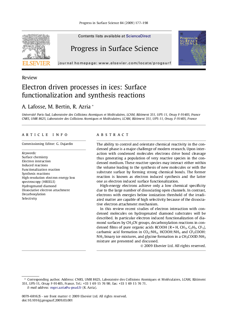 Electron driven processes in ices: Surface functionalization and synthesis reactions