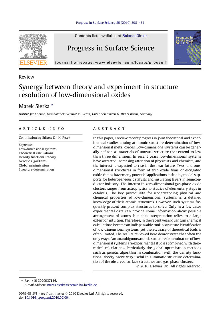 Synergy between theory and experiment in structure resolution of low-dimensional oxides