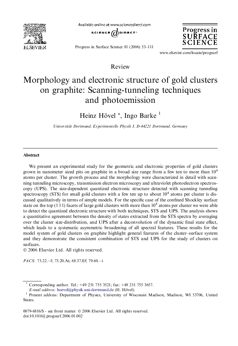 Morphology and electronic structure of gold clusters on graphite: Scanning-tunneling techniques and photoemission