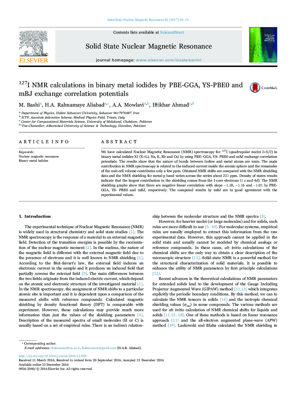 127I NMR calculations in binary metal iodides by PBE-GGA, YS-PBE0 and mBJ exchange correlation potentials