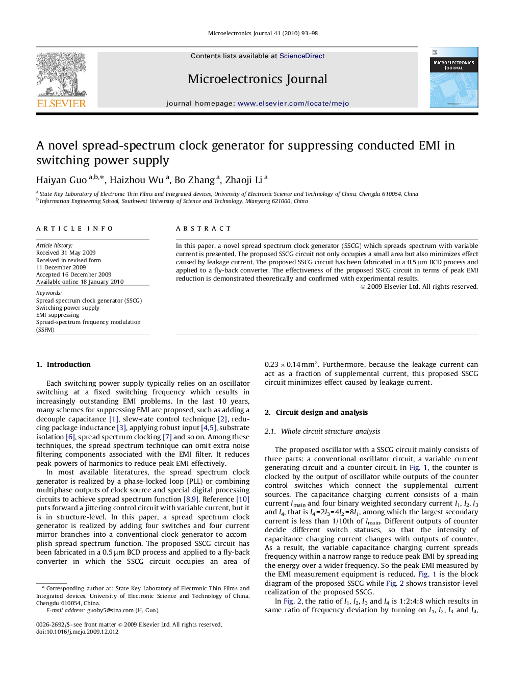 A novel spread-spectrum clock generator for suppressing conducted EMI in switching power supply