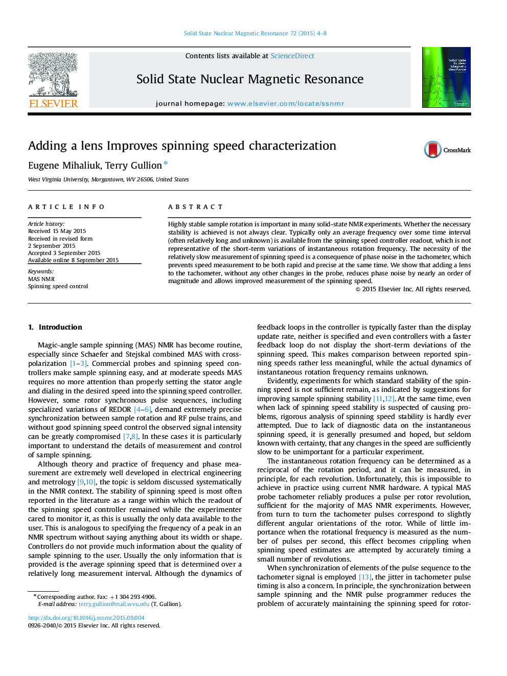 Adding a lens Improves spinning speed characterization