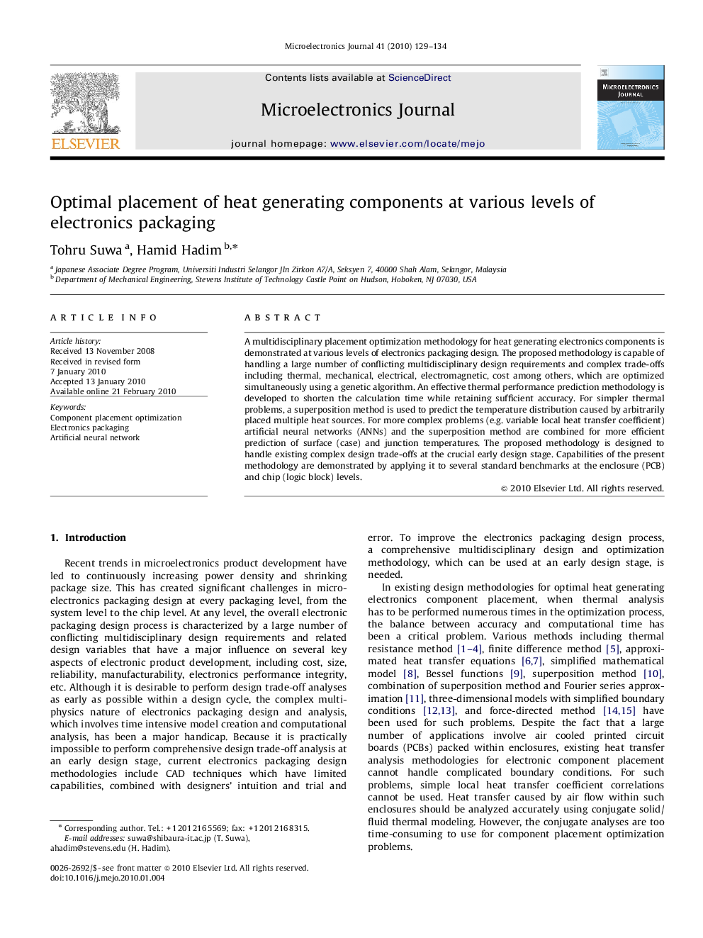 Optimal placement of heat generating components at various levels of electronics packaging