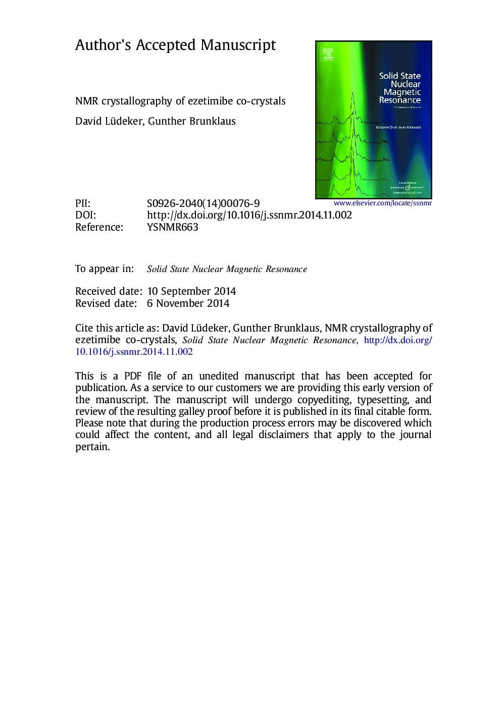 NMR crystallography of ezetimibe co-crystals