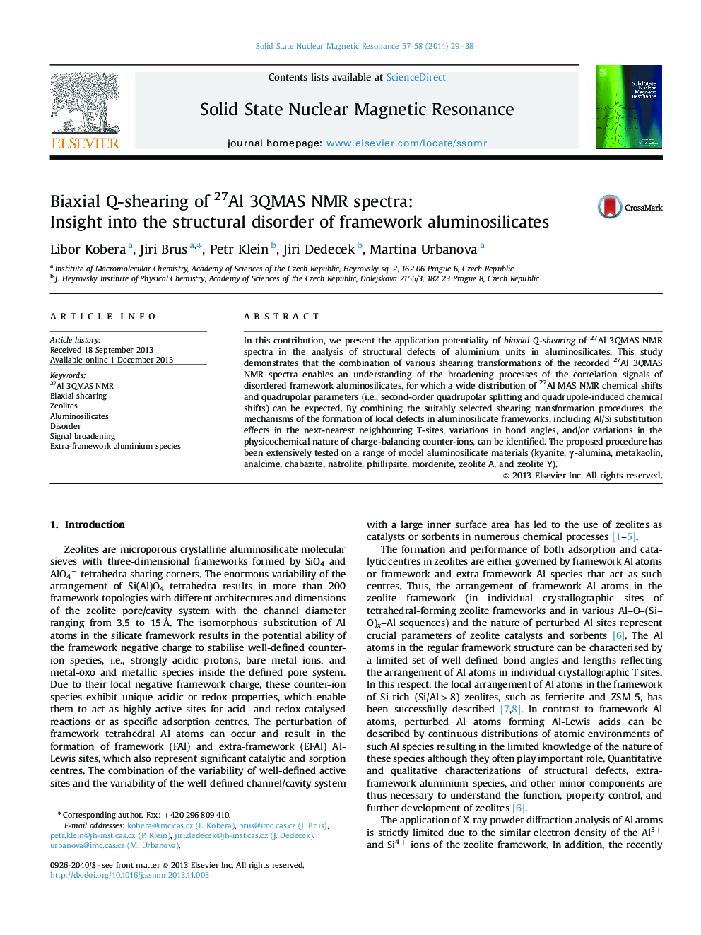 Biaxial Q-shearing of 27Al 3QMAS NMR spectra: Insight into the structural disorder of framework aluminosilicates