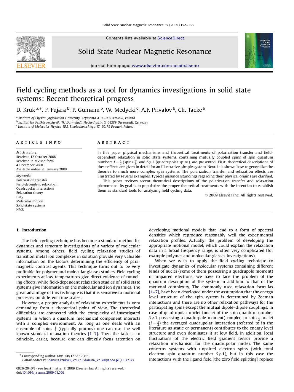 Field cycling methods as a tool for dynamics investigations in solid state systems: Recent theoretical progress