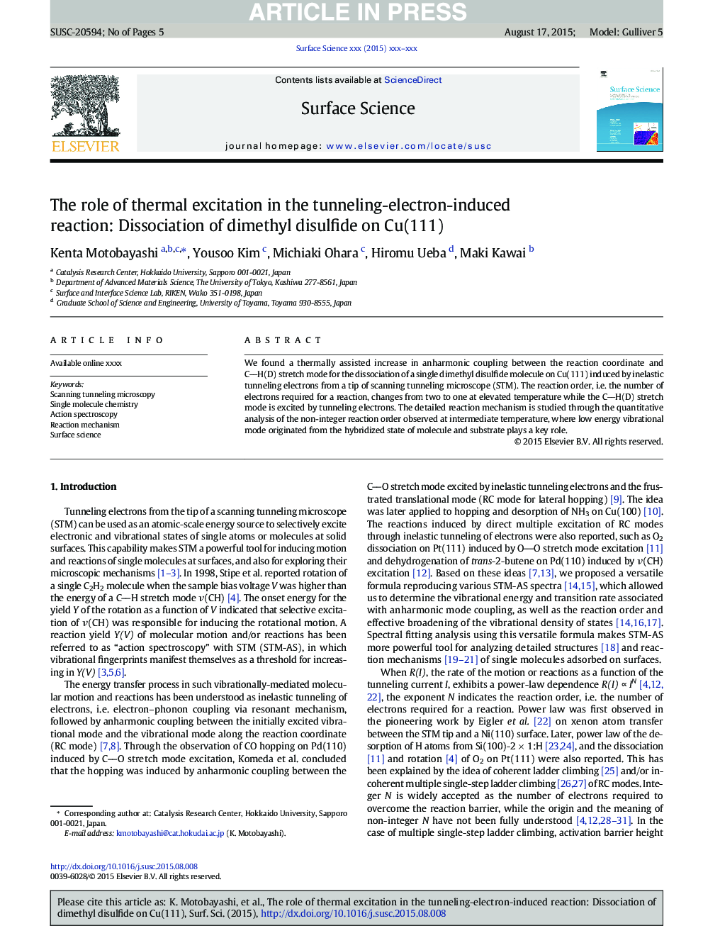 The role of thermal excitation in the tunneling-electron-induced reaction: Dissociation of dimethyl disulfide on Cu(111)