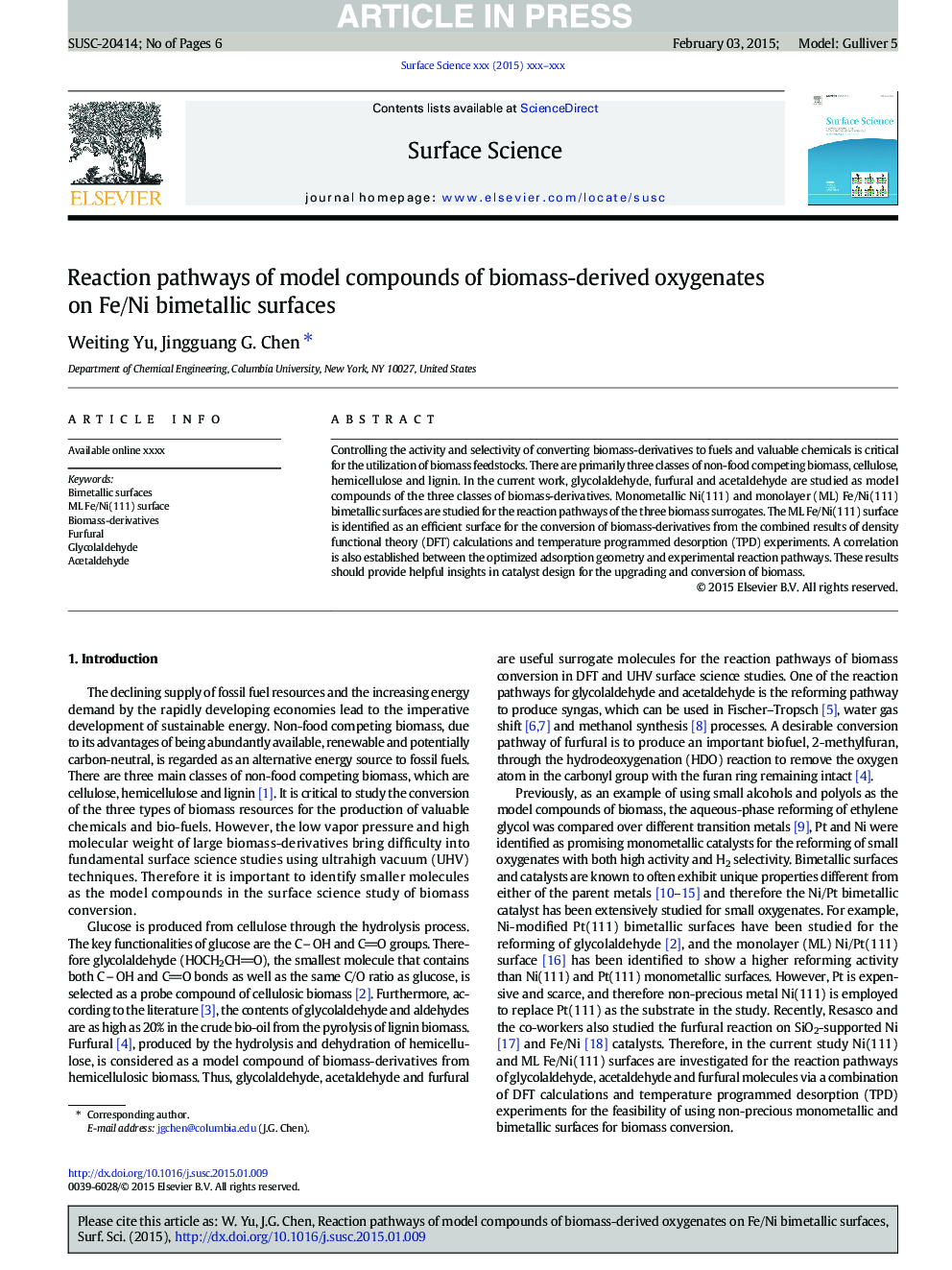 Reaction pathways of model compounds of biomass-derived oxygenates on Fe/Ni bimetallic surfaces