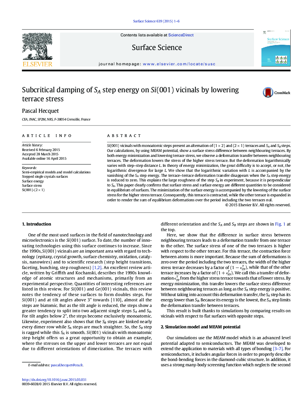 Subcritical damping of SA step energy on Si(001) vicinals by lowering terrace stress