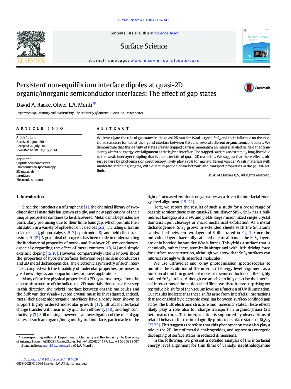 Persistent non-equilibrium interface dipoles at quasi-2D organic/inorganic semiconductor interfaces: The effect of gap states