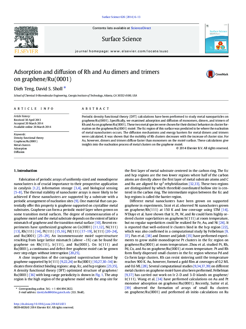 Adsorption and diffusion of Rh and Au dimers and trimers on graphene/Ru(0001)