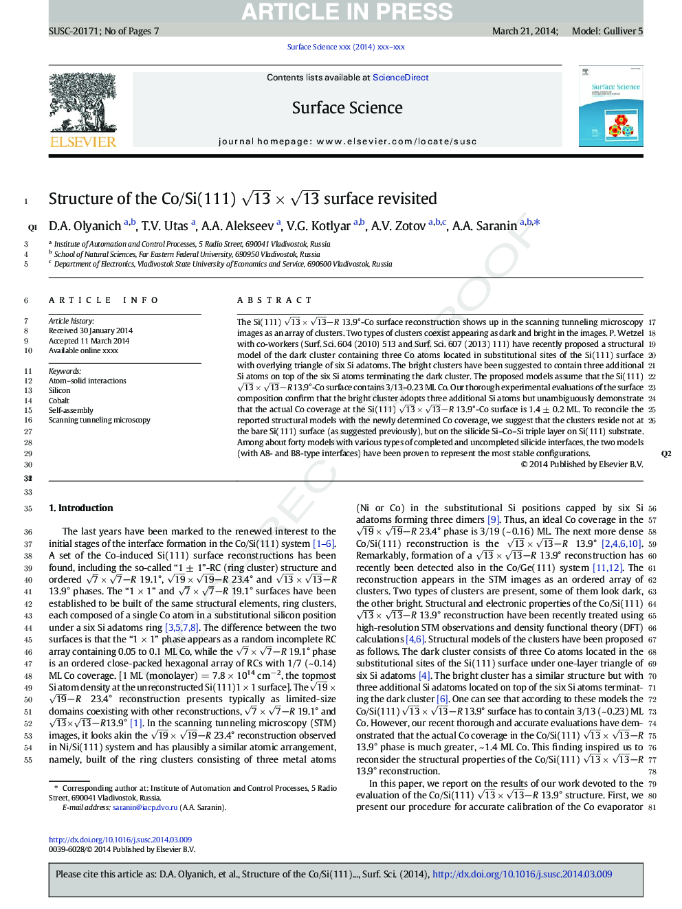 Structure of the Co/Si(111) 13Ã13 surface revisited