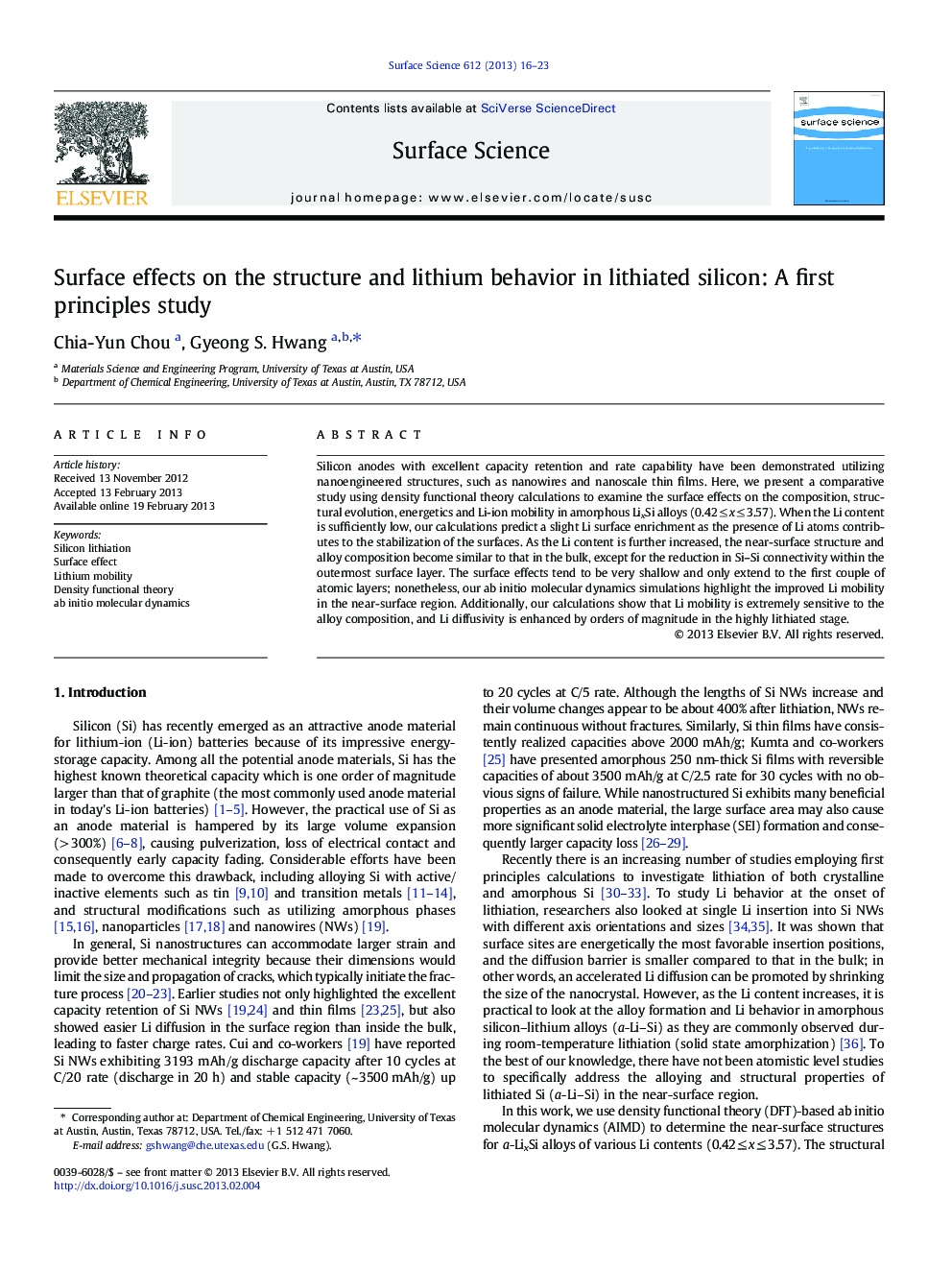 اثرات سطحی بر ساختار و رفتار لیتیوم در سیلیکون لیتیوم: مطالعه اصول اولیه 