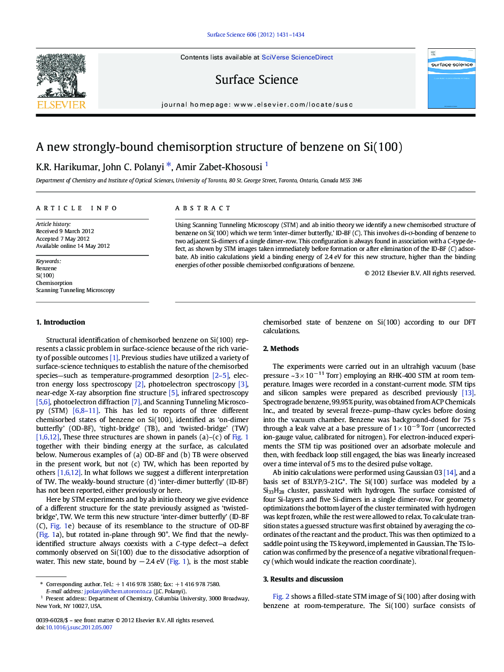 A new strongly-bound chemisorption structure of benzene on Si(100)