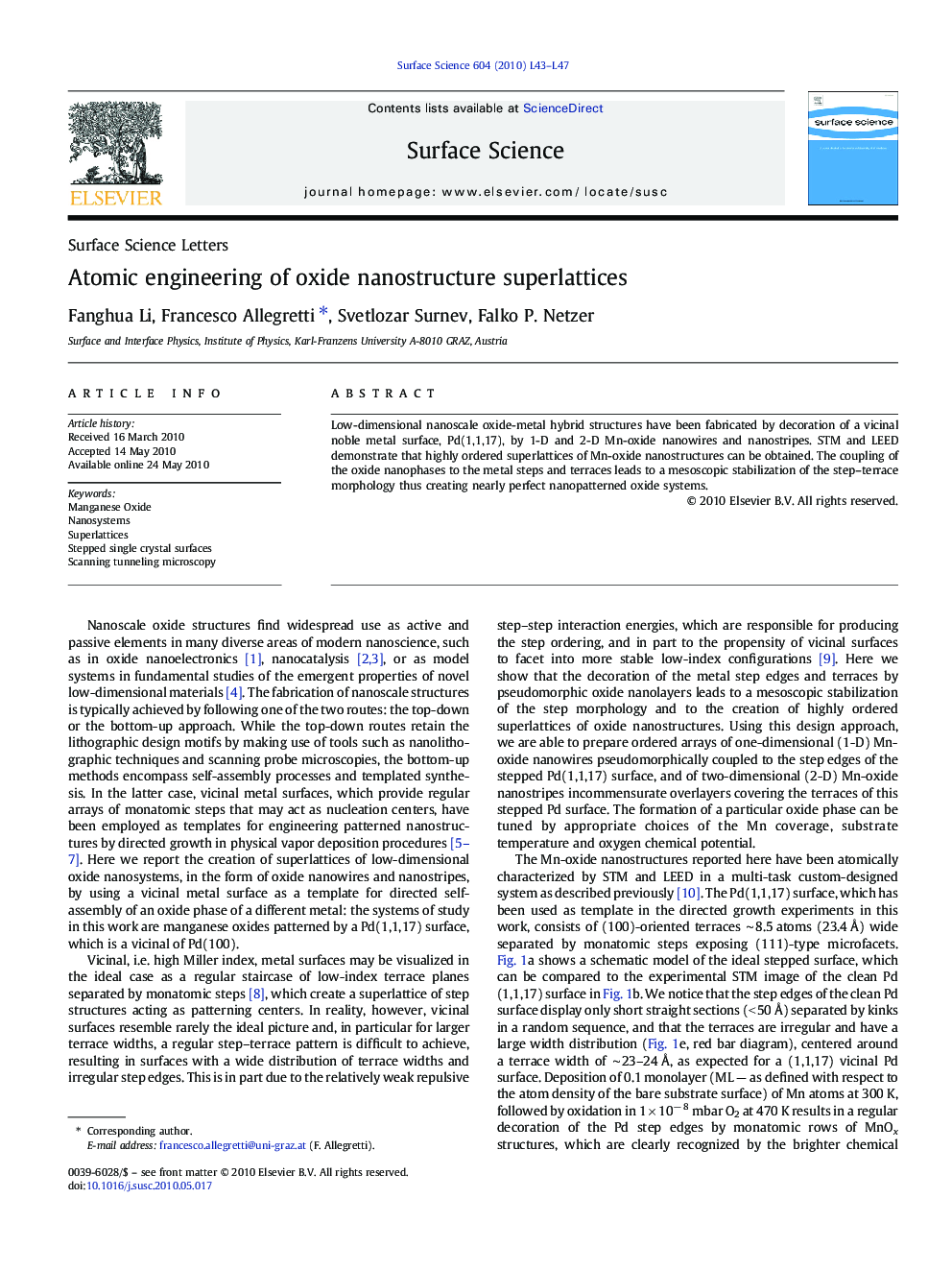 Atomic engineering of oxide nanostructure superlattices