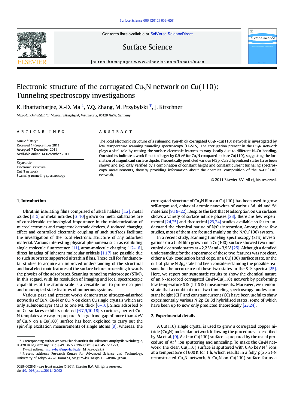 Electronic structure of the corrugated Cu3N network on Cu(110): Tunneling spectroscopy investigations