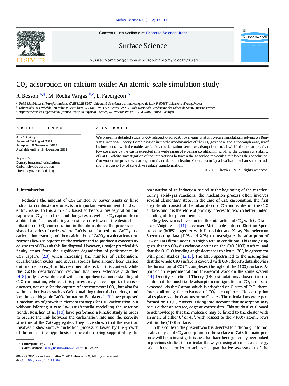 CO2 adsorption on calcium oxide: An atomic-scale simulation study