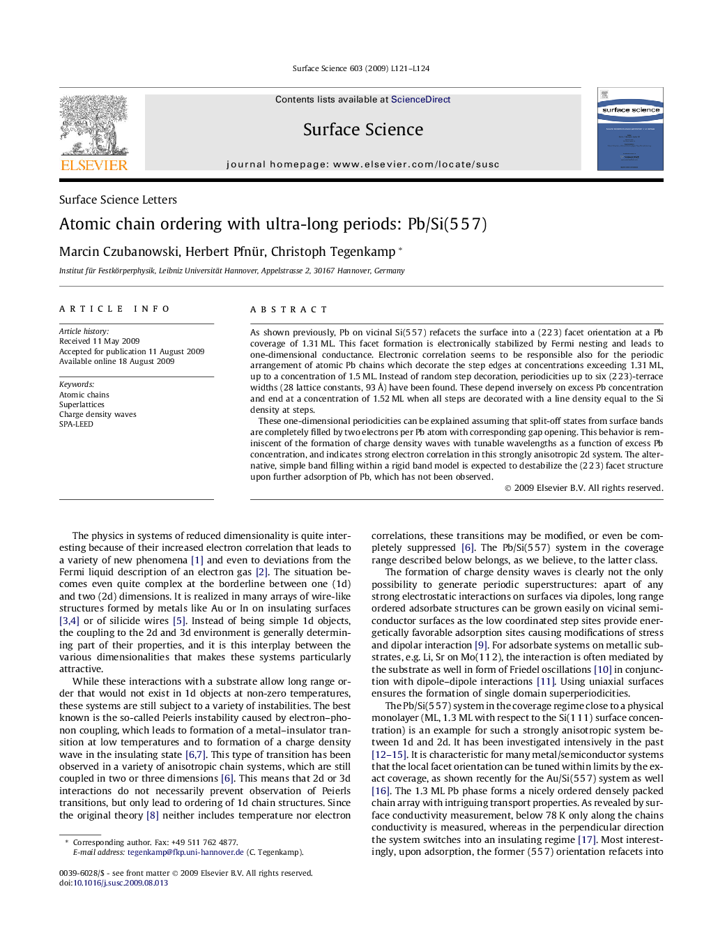 Atomic chain ordering with ultra-long periods: Pb/Si(5Â 5Â 7)