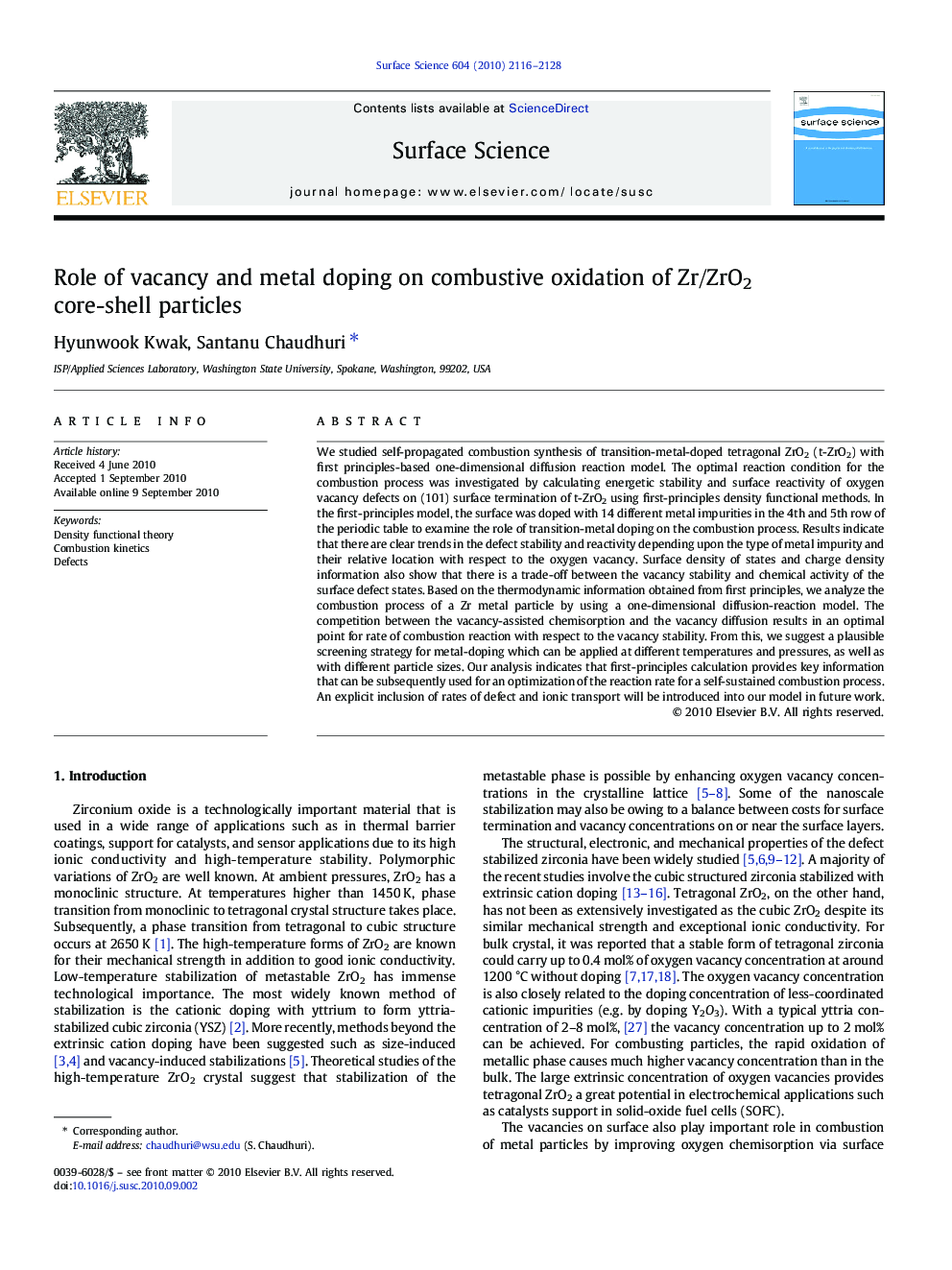 Role of vacancy and metal doping on combustive oxidation of Zr/ZrO2 core-shell particles