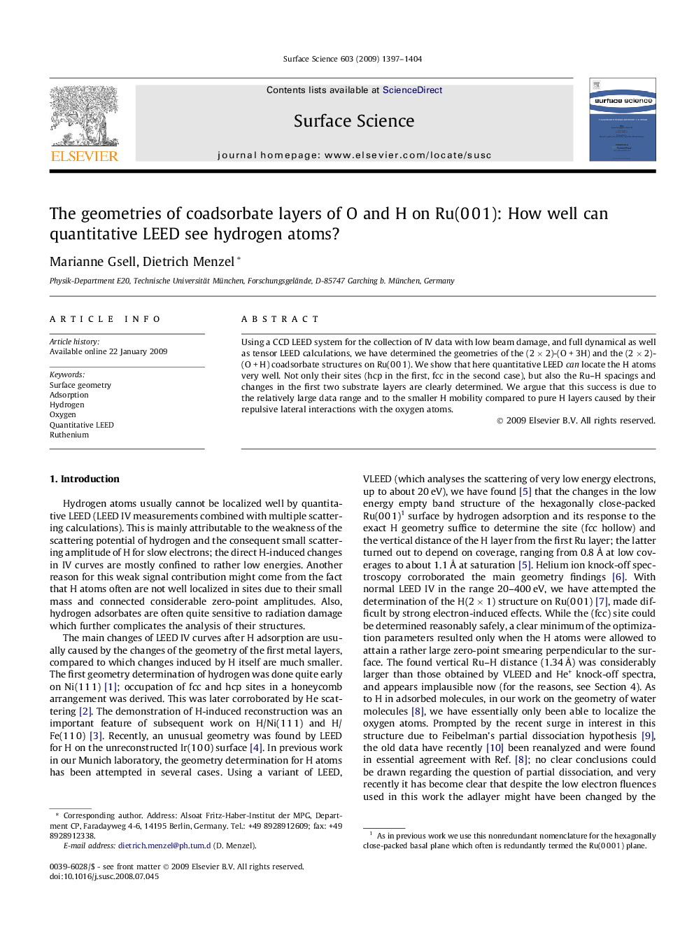 The geometries of coadsorbate layers of O and H on Ru(0Â 0Â 1): How well can quantitative LEED see hydrogen atoms?