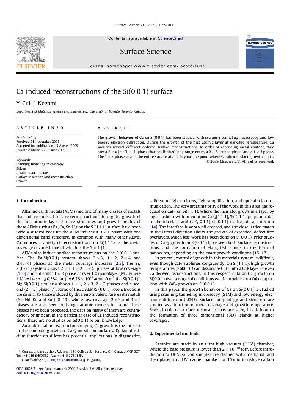 Ca induced reconstructions of the Si(0 0 1) surface