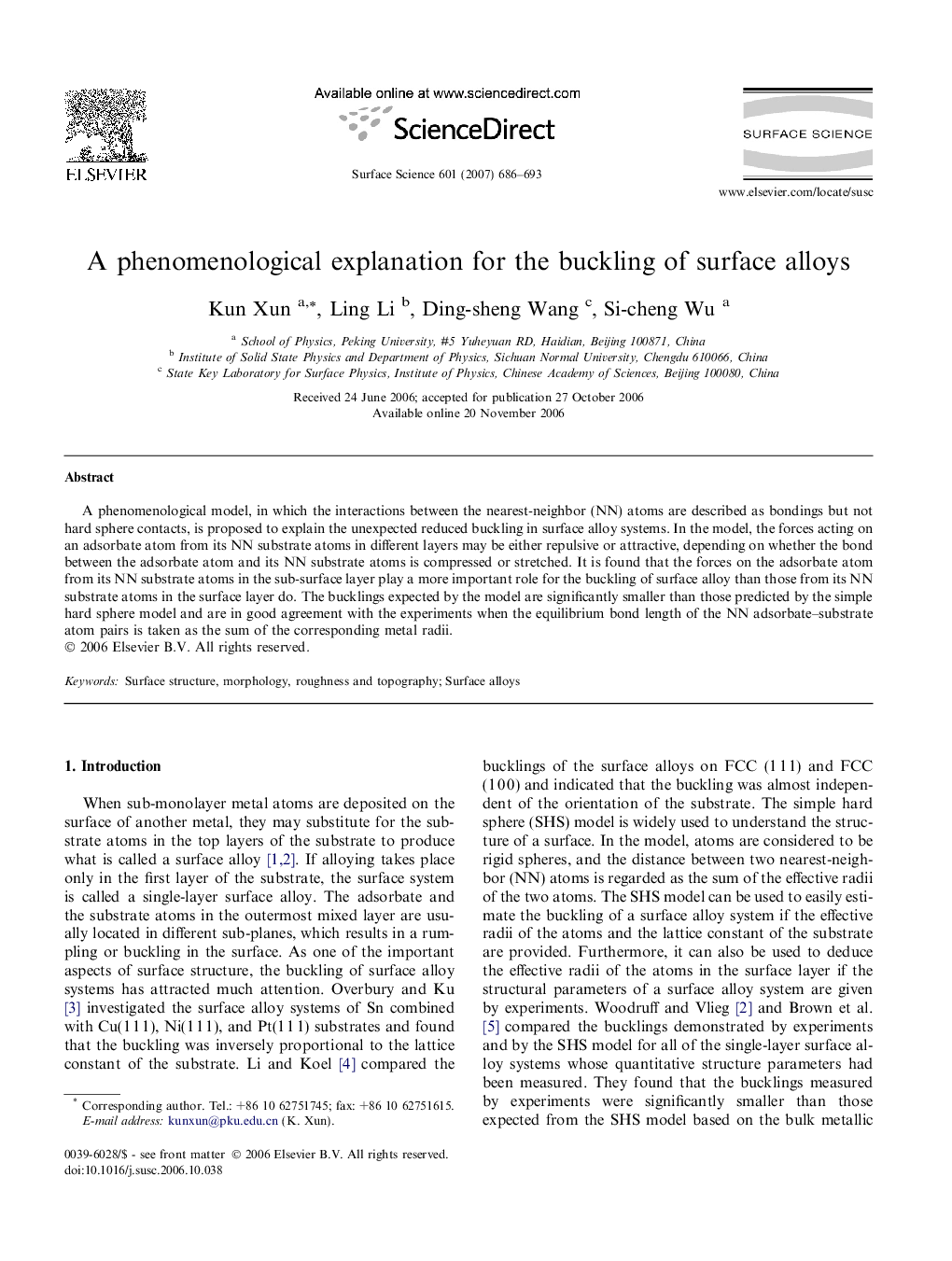 A phenomenological explanation for the buckling of surface alloys