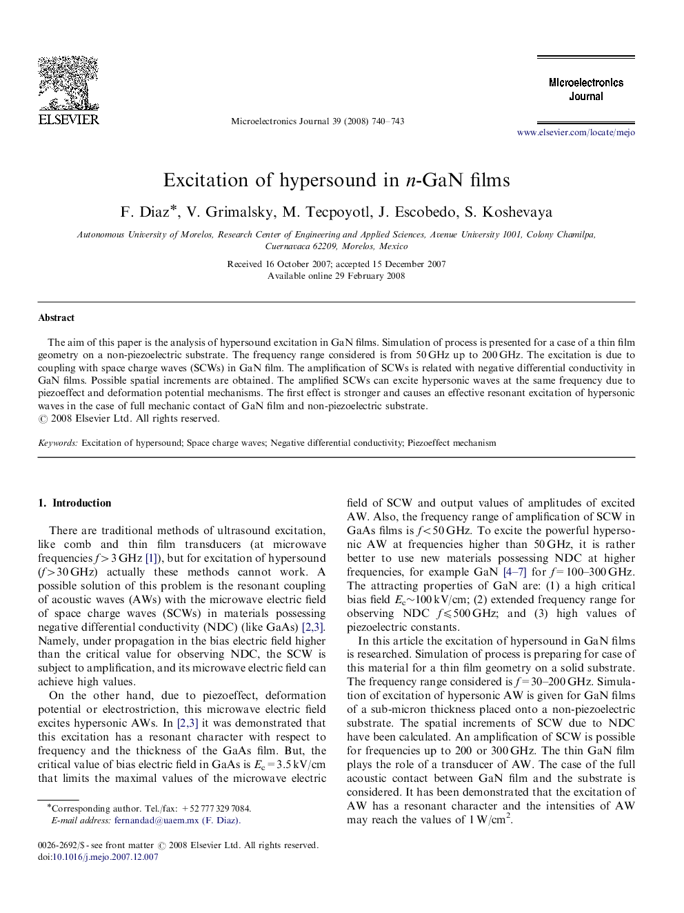 Excitation of hypersound in n-GaN films