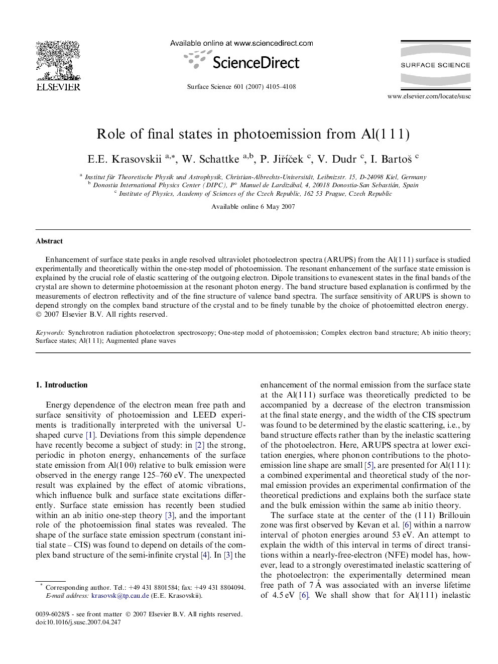 Role of final states in photoemission from Al(1 1 1)