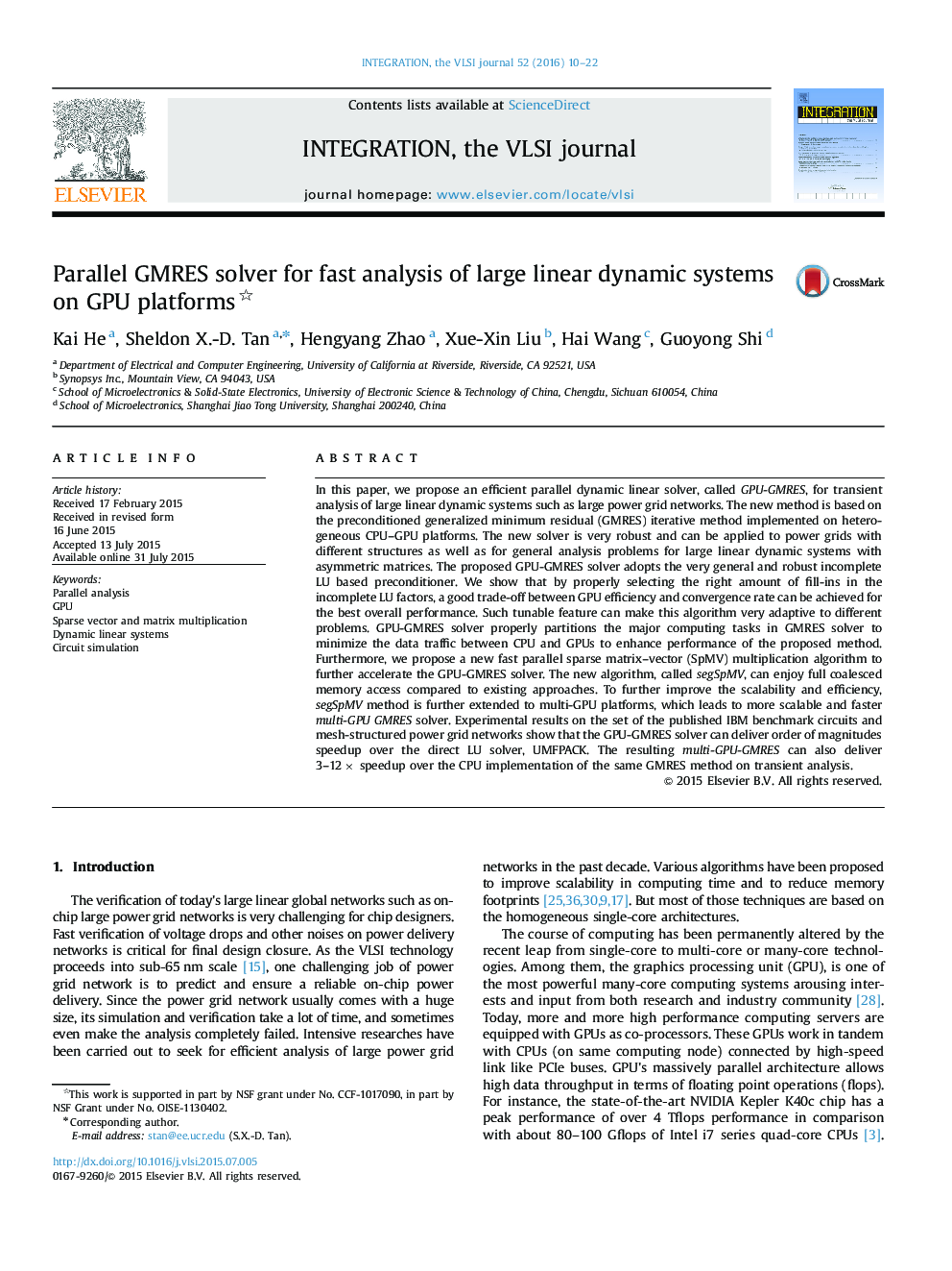 Parallel GMRES solver for fast analysis of large linear dynamic systems on GPU platforms 