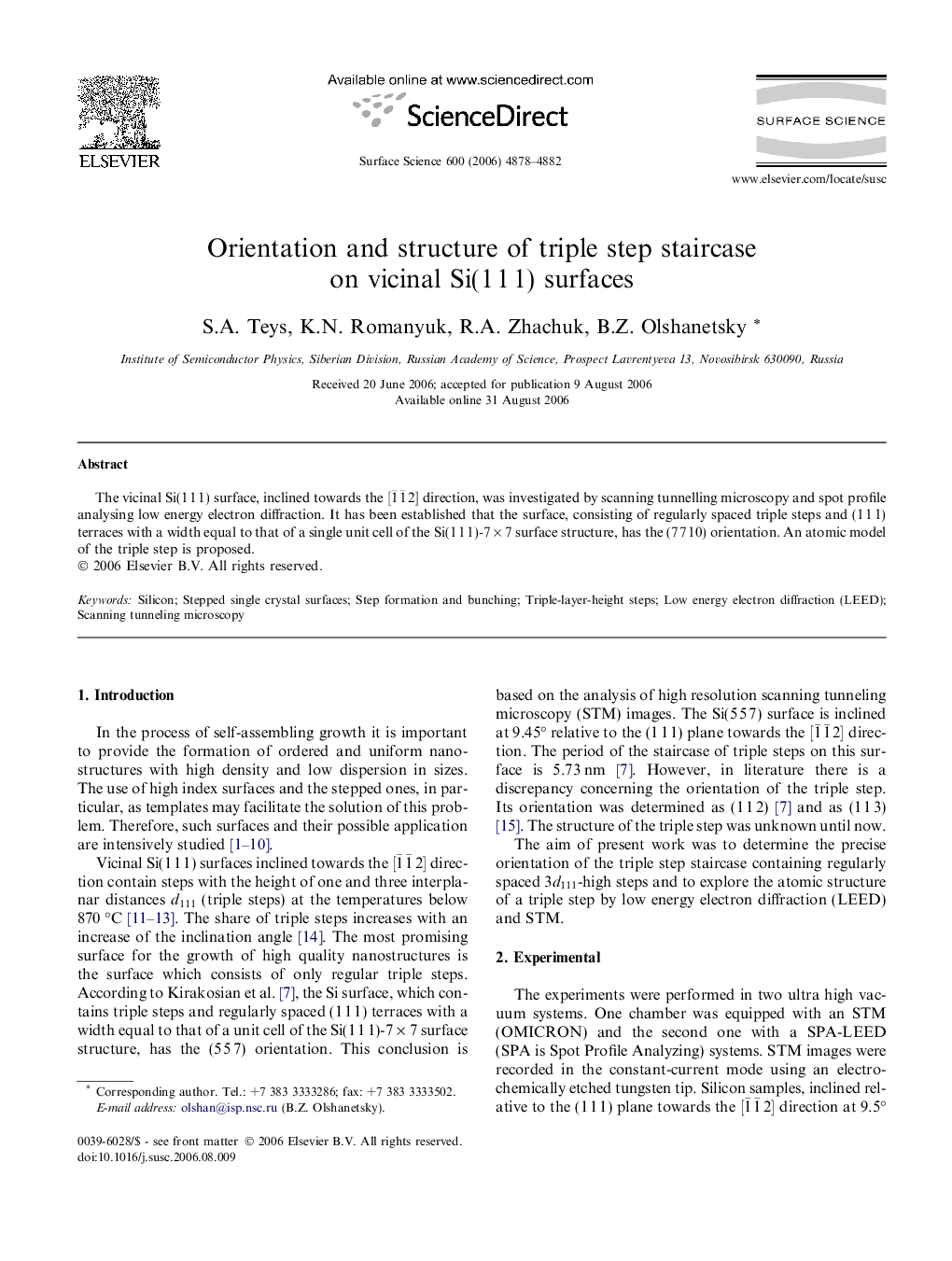 Orientation and structure of triple step staircase on vicinal Si(1 1 1) surfaces