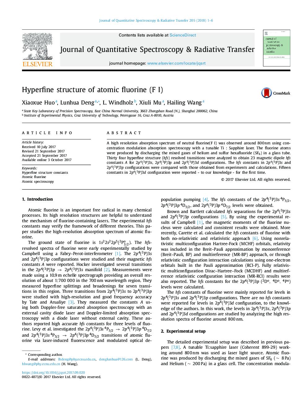 Hyperfine structure of atomic fluorine (F I)