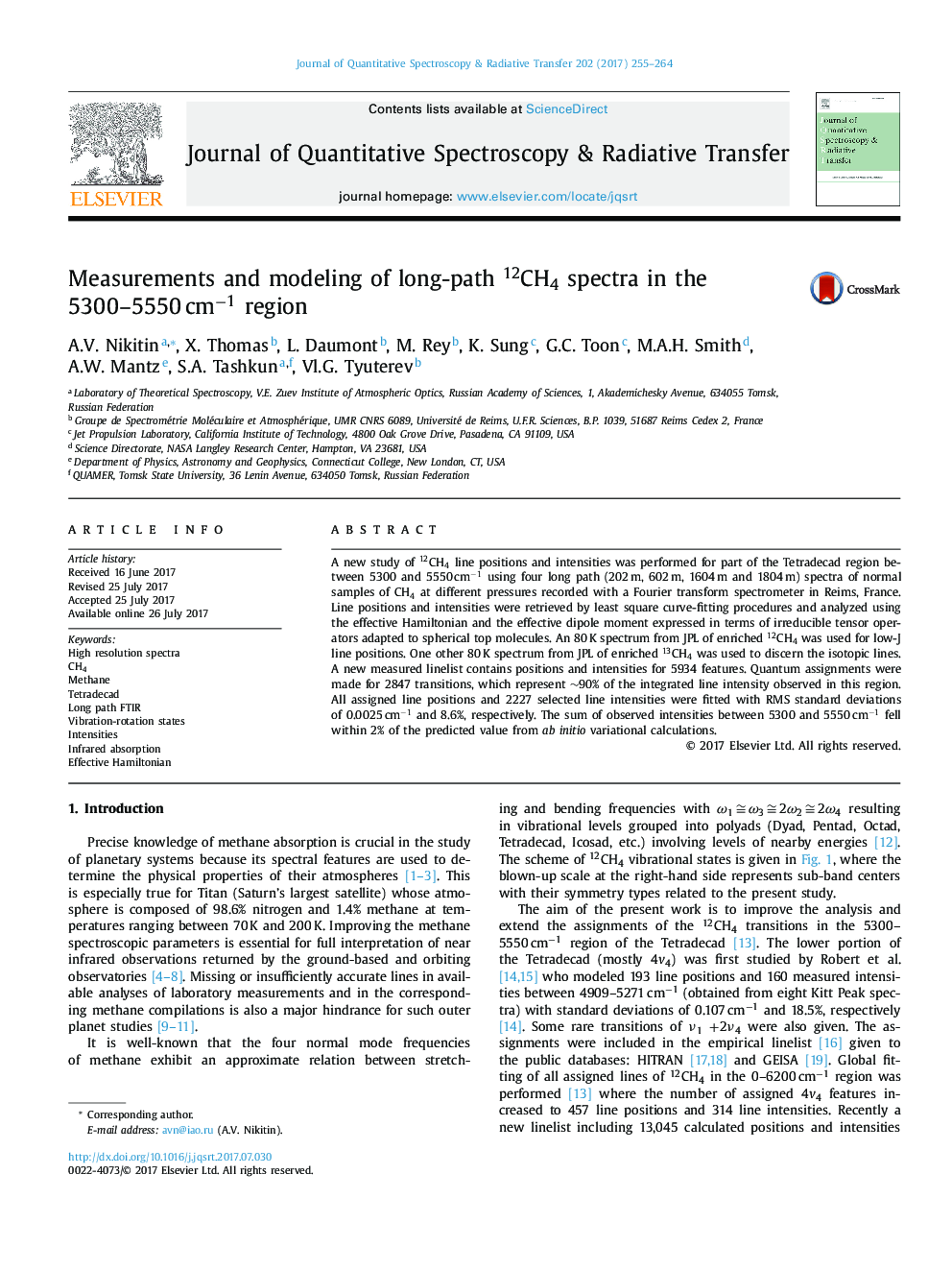 Measurements and modeling of long-path 12CH4 spectra in the 5300-5550â¯cmâ1 region