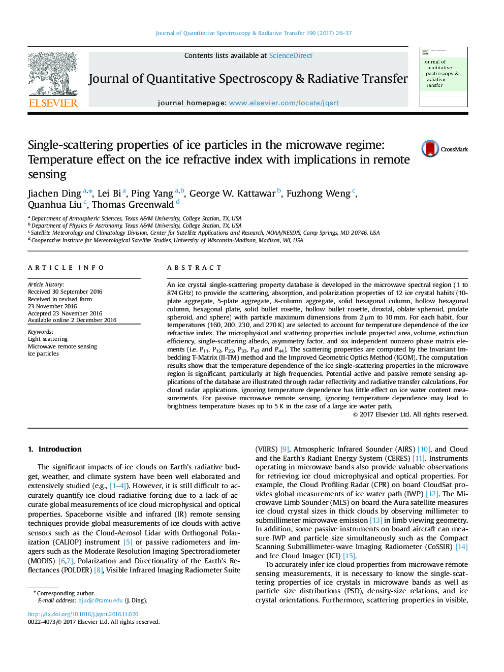 Single-scattering properties of ice particles in the microwave regime: Temperature effect on the ice refractive index with implications in remote sensing