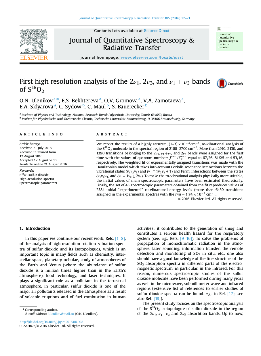 First high resolution analysis of the 2Î½1, 2Î½3, and Î½1 + Î½3 bands of S18O2