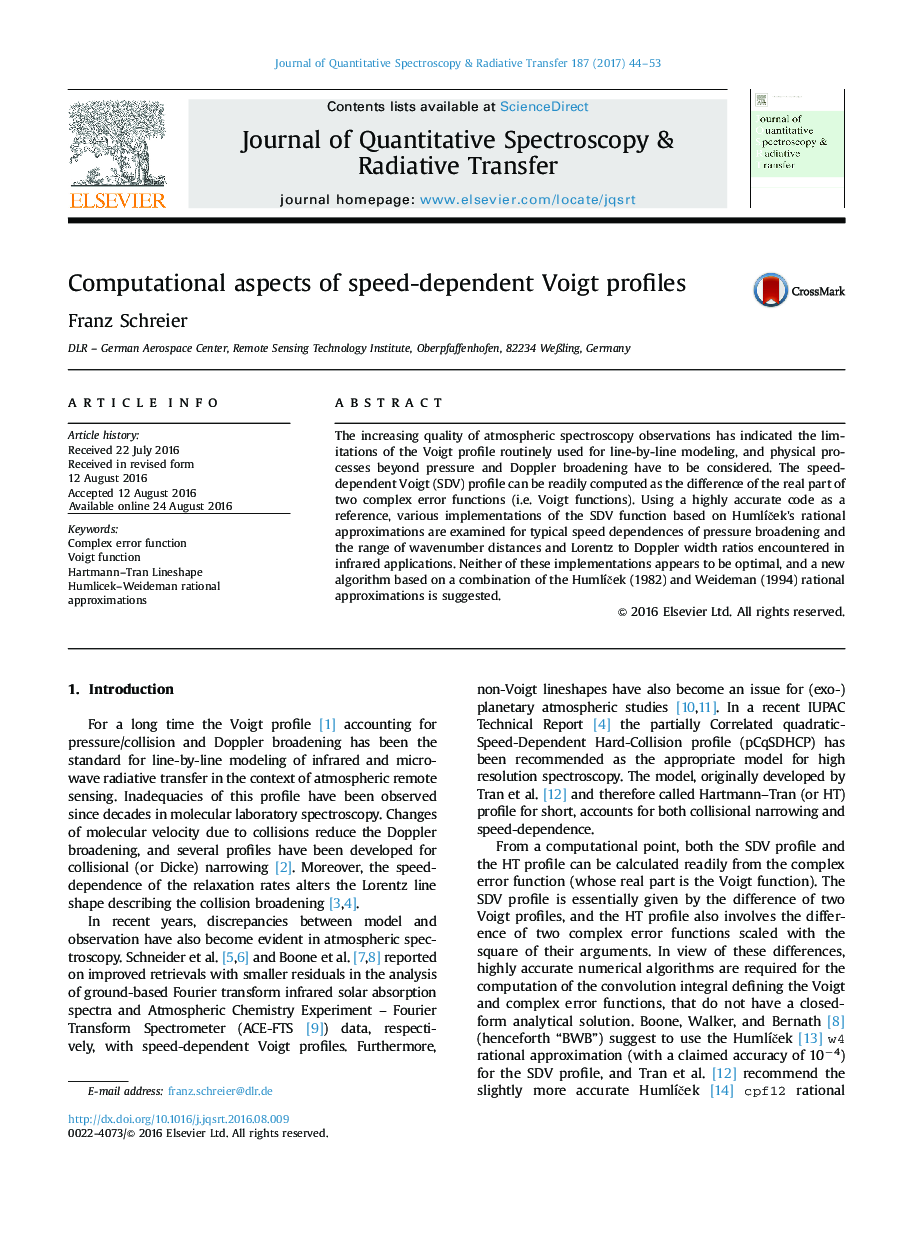 Computational aspects of speed-dependent Voigt profiles