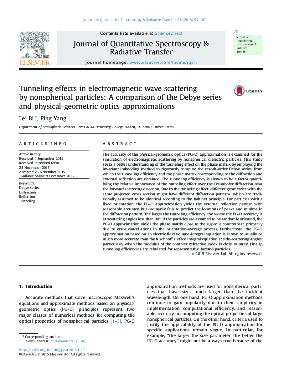 Tunneling effects in electromagnetic wave scattering by nonspherical particles: A comparison of the Debye series and physical-geometric optics approximations