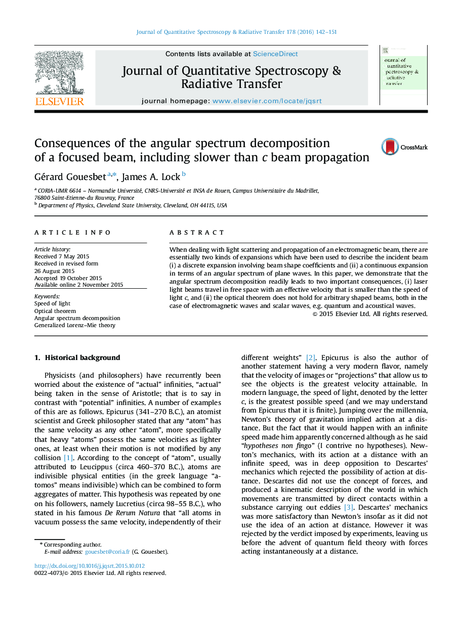 Consequences of the angular spectrum decomposition of a focused beam, including slower than c beam propagation