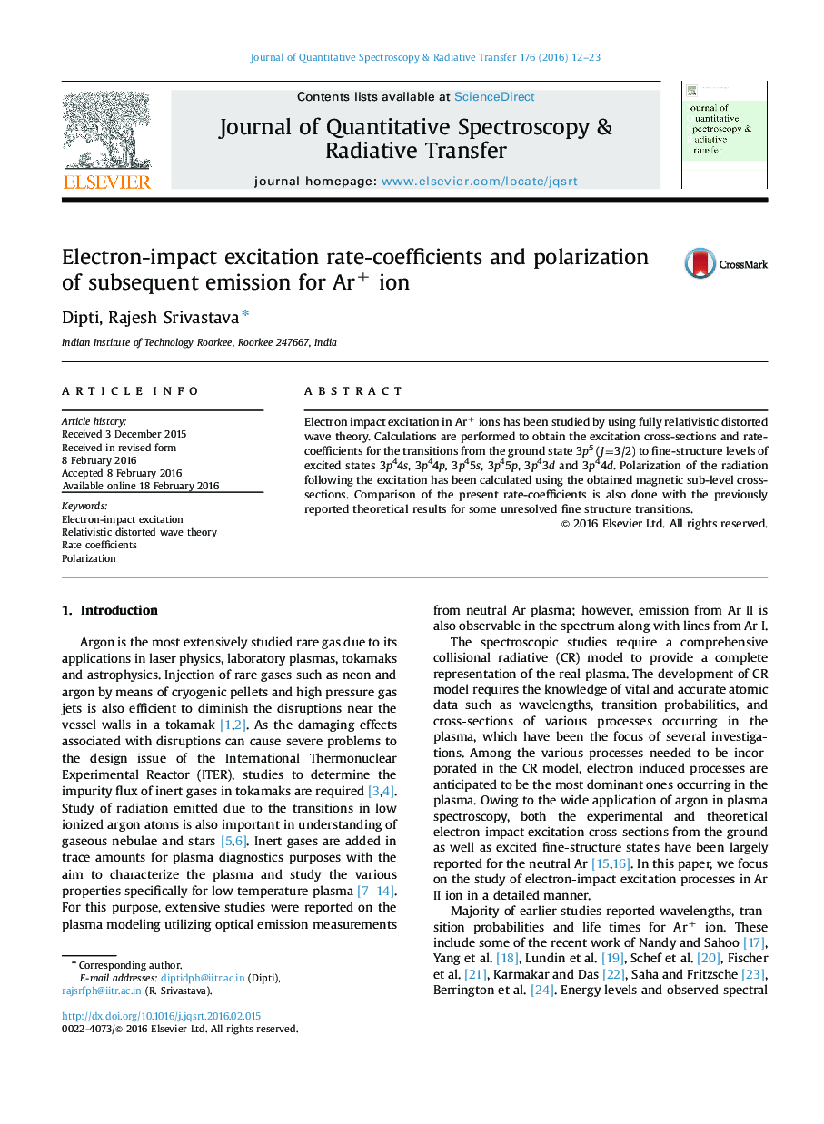 Electron-impact excitation rate-coefficients and polarization of subsequent emission for Ar+ ion